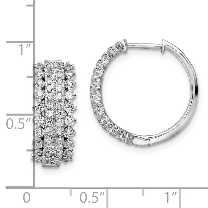 Goldia Earrings 14k White Gold 1 12 Ct Lab Grown Diamond VSSI G Hinged Hoop Earrings