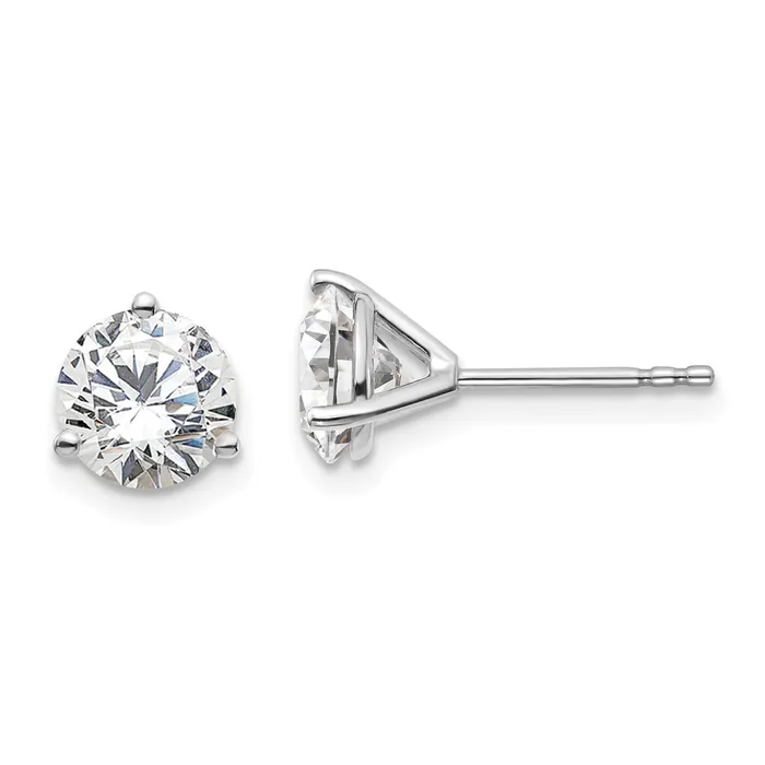 Goldia Earrings 14k White Gold 2 12 ctw Certified Lab Grown Diamond VSSI G Round 3 Prong Heavy Wt Stud Earrings