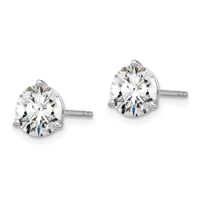 Goldia Earrings 14k White Gold 2 12 ctw Certified Lab Grown Diamond VSSI G Round 3 Prong Heavy Wt Stud Earrings
