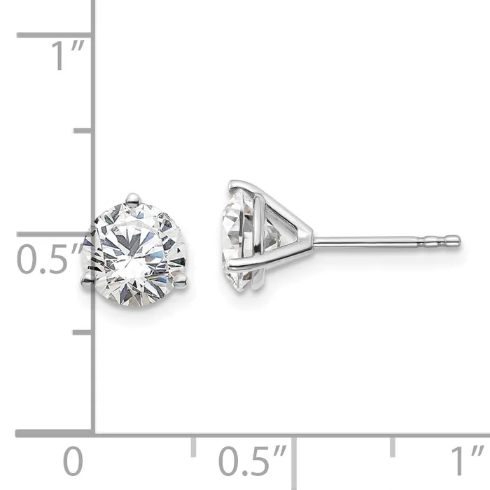 Goldia Earrings 14k White Gold 2 12 ctw Certified Lab Grown Diamond VSSI G Round 3 Prong Heavy Wt Stud Earrings