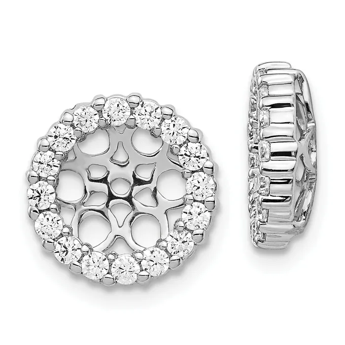 Goldia Earrings 14k White Gold 34 Ct Lab Grown Diamond VSSI G for 75 mm Earring Jacket
