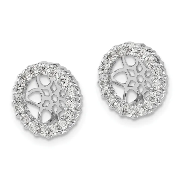 Goldia Earrings 14k White Gold 34 Ct Lab Grown Diamond VSSI G for 75 mm Earring Jacket