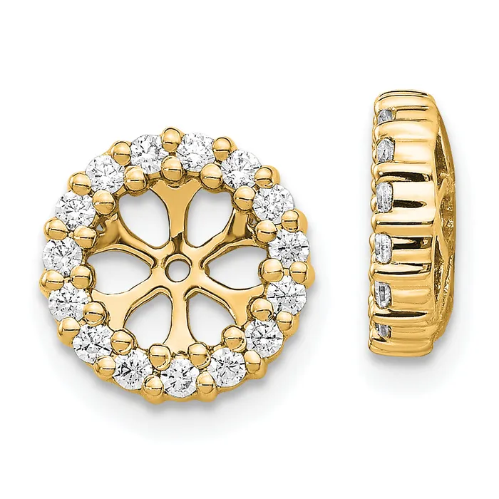 Goldia Earrings 14k Yellow Gold 12 Ct Lab Grown Diamond VSSI G for 525 mm Earring Jacket
