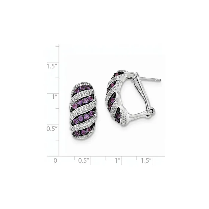 Goldia Earrings Sterling Silver Amethyst Omega Back Earrings