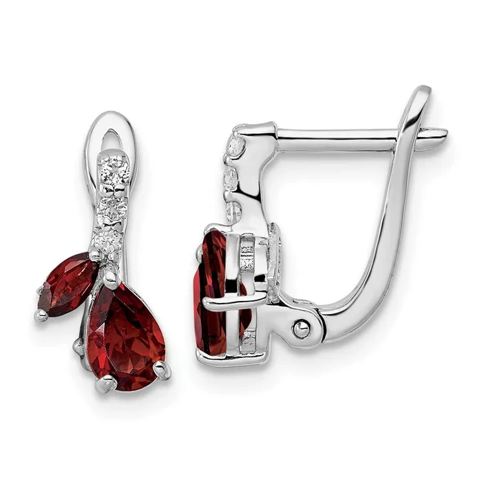 Goldia Earrings Sterling Silver RHplated 220tw GAWhite Topaz Hinged Earrings