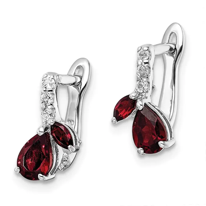 Goldia Earrings Sterling Silver RHplated 220tw GAWhite Topaz Hinged Earrings