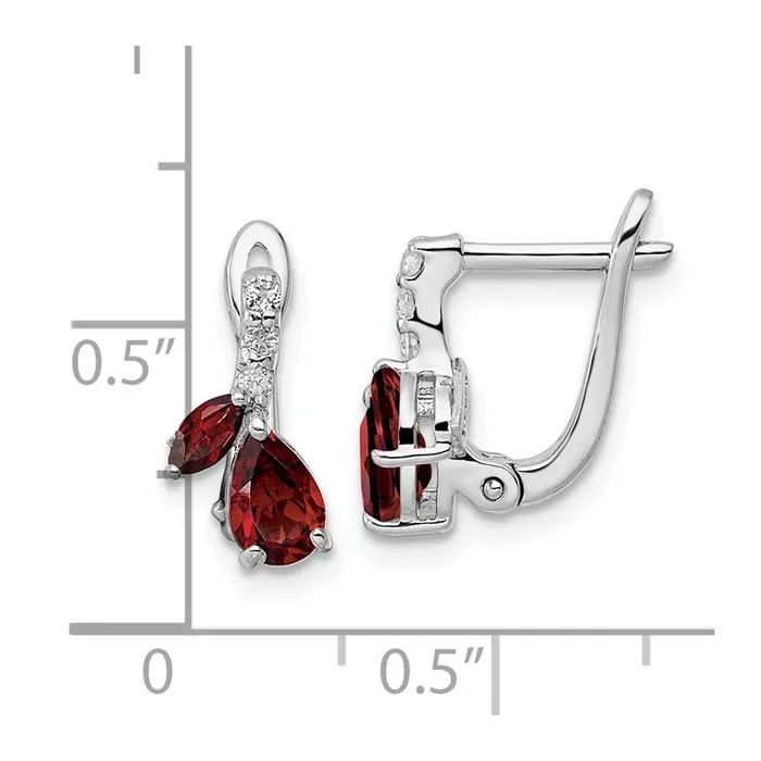 Goldia Earrings Sterling Silver RHplated 220tw GAWhite Topaz Hinged Earrings