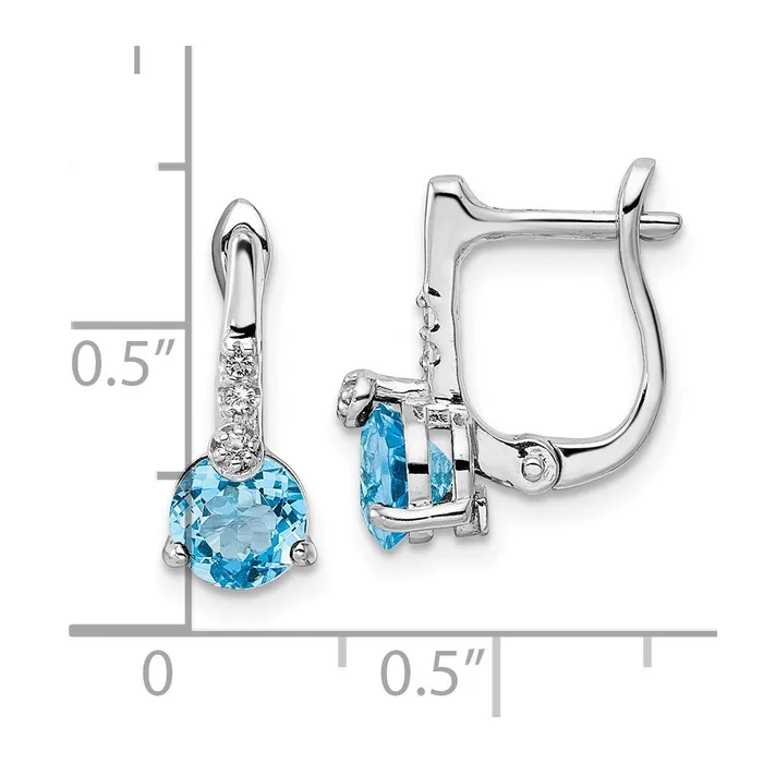 Goldia Earrings Sterling Silver Rhodiumplated Swiss BTWhite Topaz Circle Hinged Earrings