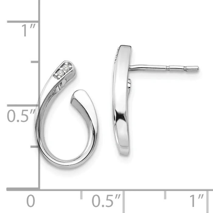Goldia Earrings White Ice Sterling Silver Rhodiumplated Diamond Post Earrings