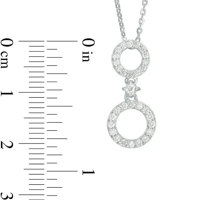 Goldia Necklaces 033 CT TW Natural Diamond Double Circle Drop Pendant in Sterling Silver Goldia Necklaces 033 CT TW Natural Diamond Double Circle Drop Pendant in Sterling Silver