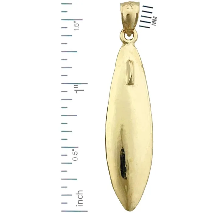 Goldia Necklaces 14K Gold 3D Surfboard Pendant