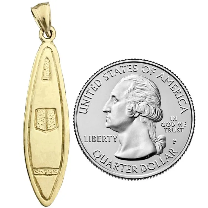Goldia Necklaces 14K Gold 3D Surfboard Pendant