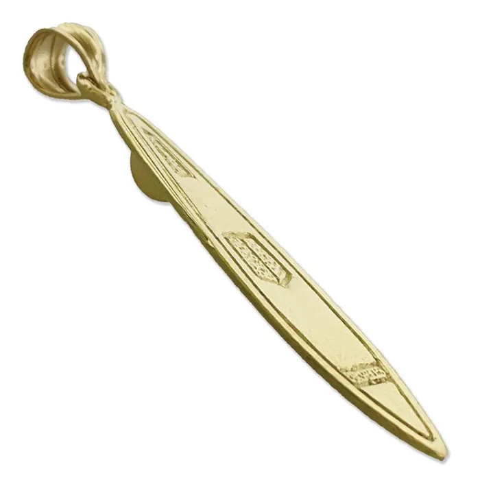 Goldia Necklaces 14K Gold 3D Surfboard Pendant