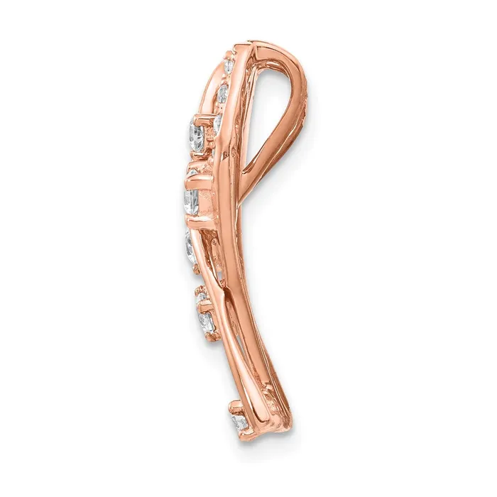 Goldia Necklaces 14k Rose Gold 12ct Real Diamond Fancy Curves Chain Slide