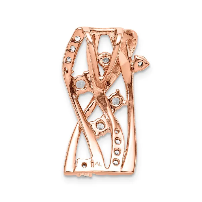 Goldia Necklaces 14k Rose Gold 12ct Real Diamond Fancy Curves Chain Slide