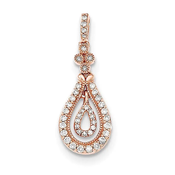 Goldia Necklaces 14K Rose Gold Polished Real Diamond Pendant