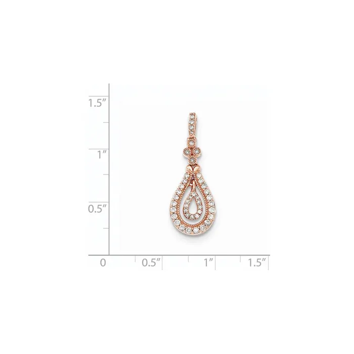 Goldia Necklaces 14K Rose Gold Polished Real Diamond Pendant