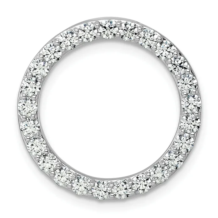 Goldia Necklaces 14k White Gold 1 12 Ct Lab Grown Diamond VSSI G Circle Chain Slide Pendant