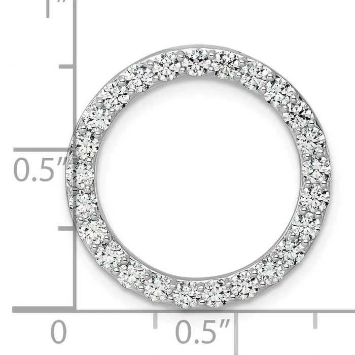 Goldia Necklaces 14k White Gold 1 12 Ct Lab Grown Diamond VSSI G Circle Chain Slide Pendant