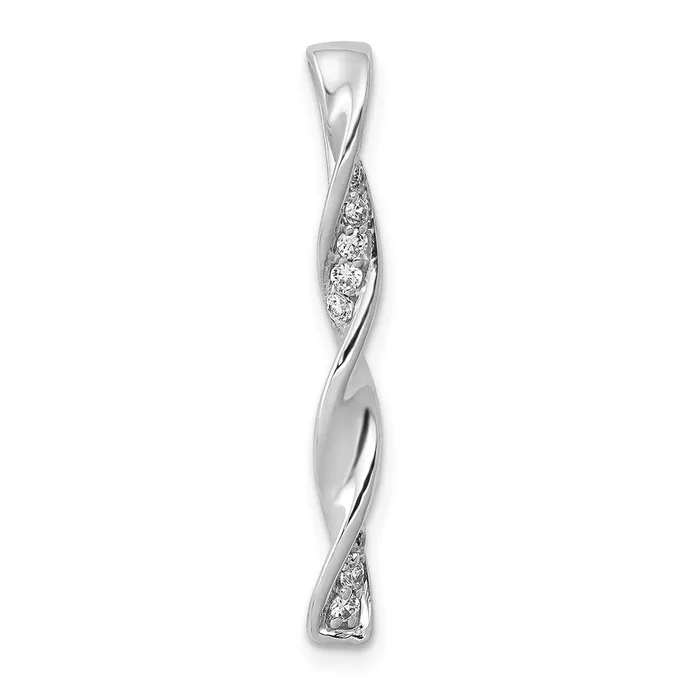 Goldia Necklaces 14k White Gold 110ct Real Diamond Fancy Twisted Chain Slide