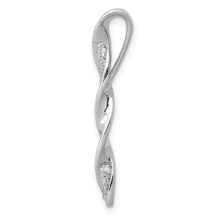 Goldia Necklaces 14k White Gold 110ct Real Diamond Fancy Twisted Chain Slide