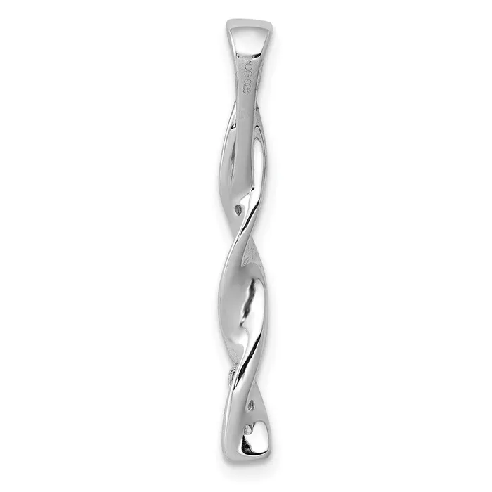 Goldia Necklaces 14k White Gold 110ct Real Diamond Fancy Twisted Chain Slide