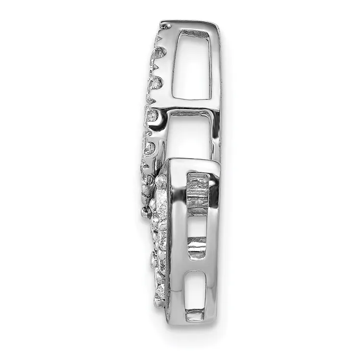 Goldia Necklaces 14k White Gold 12ct Real Diamond Fancy Leaf Chain Slide