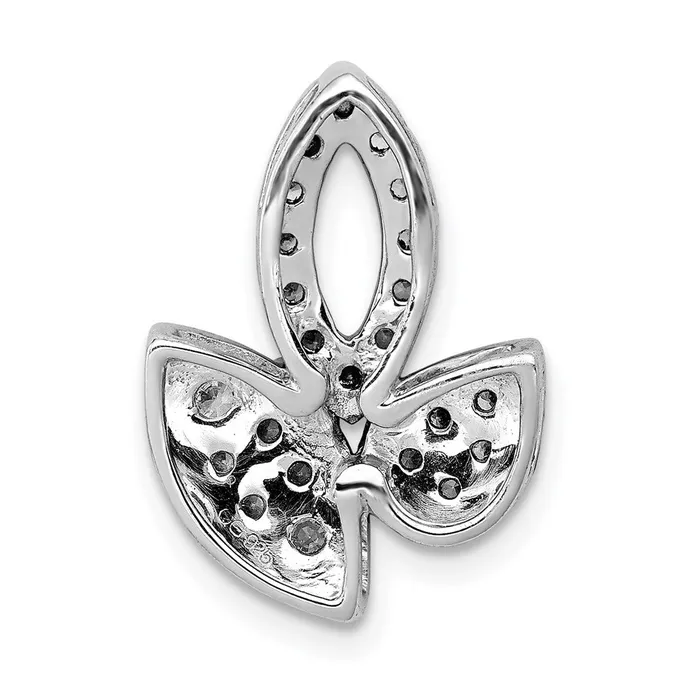 Goldia Necklaces 14k White Gold 12ct Real Diamond Fancy Leaf Chain Slide
