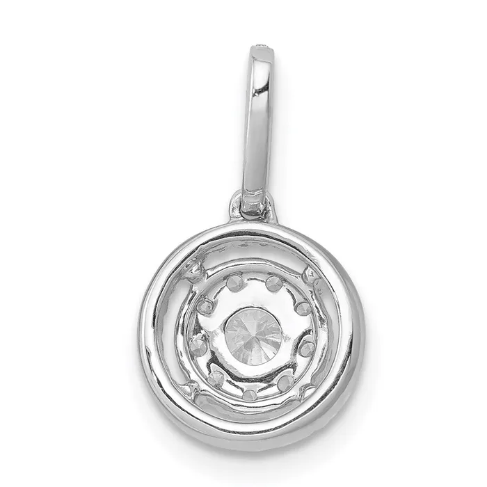 Goldia Necklaces 14k White Gold 13ct Real Diamond Round Halo Cluster Pendant