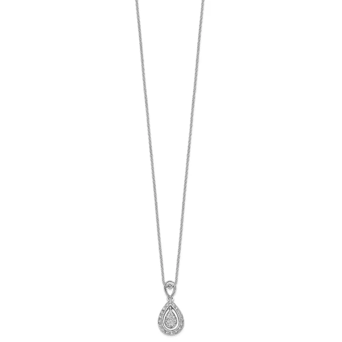Goldia Necklaces 14k White Gold 15 Ct Lab Grown Diamond VSSI G 18 inch Teardrop Pendant Necklace