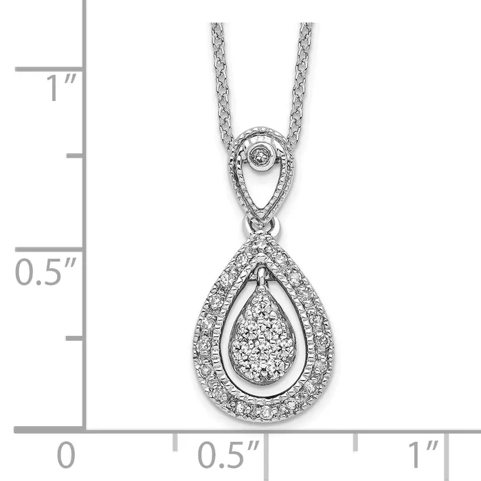 Goldia Necklaces 14k White Gold 15 Ct Lab Grown Diamond VSSI G 18 inch Teardrop Pendant Necklace