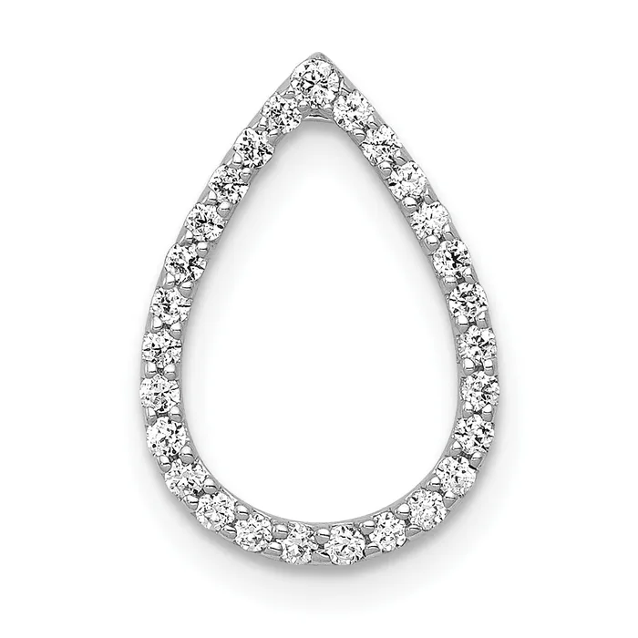 Goldia Necklaces 14k White Gold 15 Ct Lab Grown Diamond VSSI G Teardrop Chain Slide Pendant