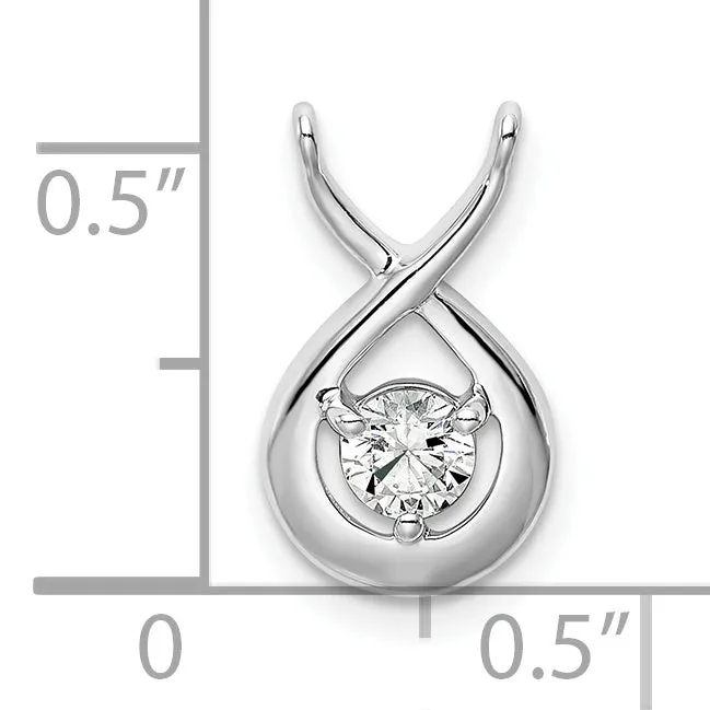 Goldia Necklaces 14k White Gold 15 Ct Lab Grown Diamond VSSI G Teardrop Chain Slide Pendant