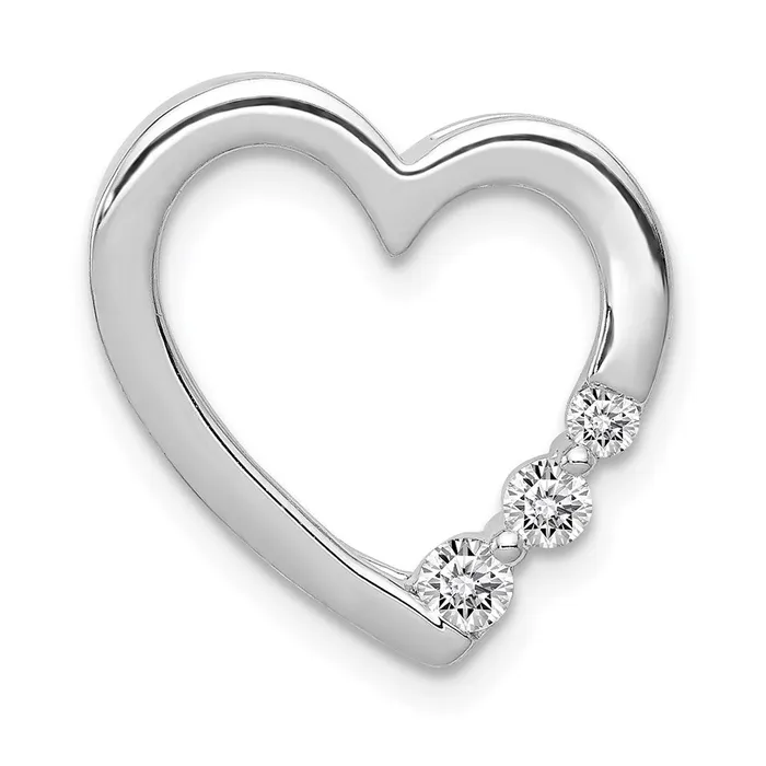 Goldia Necklaces 14k White Gold 16ct Real Diamond Heart Chain Slide