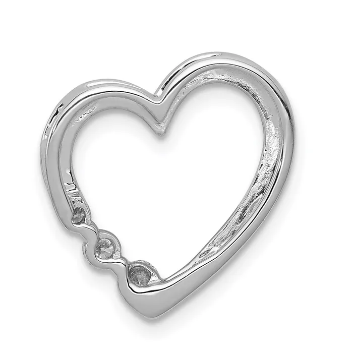 Goldia Necklaces 14k White Gold 16ct Real Diamond Heart Chain Slide