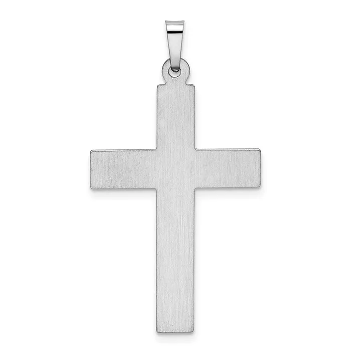 Goldia Necklaces 14k White Gold Polished and Satin wDots Cross Pendant
