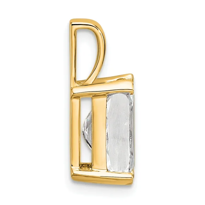 Goldia Necklaces 14k Yellow Gold 3 Ct Certified Lab Grown Diamond VSSI G Radiant Four Prong Pendant