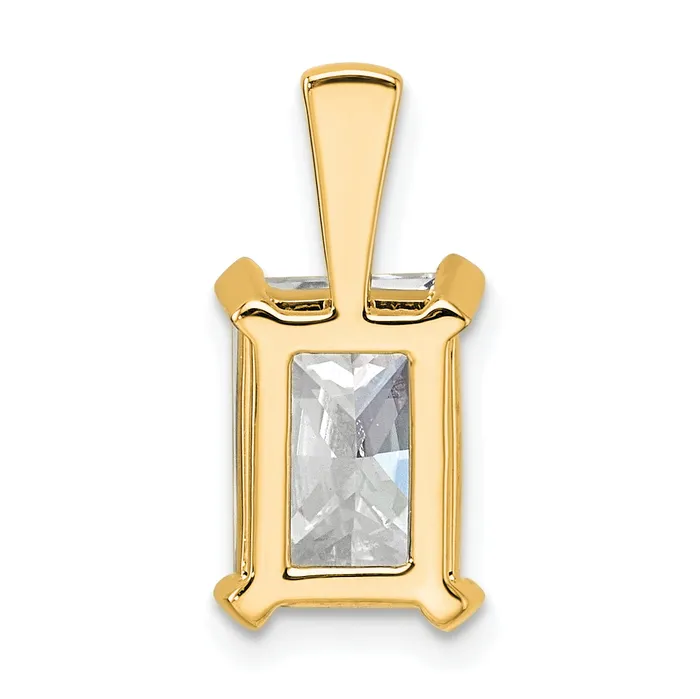 Goldia Necklaces 14k Yellow Gold 3 Ct Certified Lab Grown Diamond VSSI G Radiant Four Prong Pendant