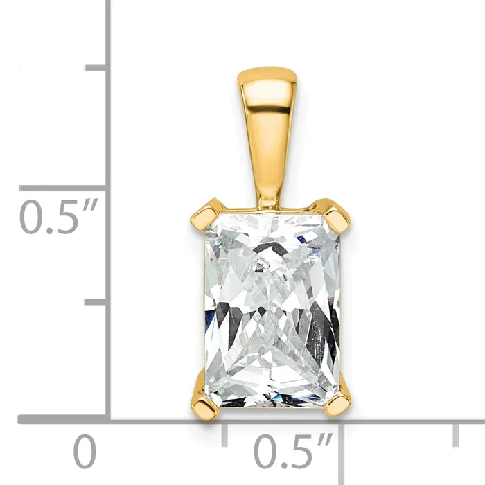 Goldia Necklaces 14k Yellow Gold 3 Ct Certified Lab Grown Diamond VSSI G Radiant Four Prong Pendant