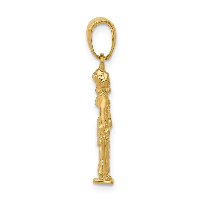 Goldia Necklaces 14k Yellow Gold 3D Lady of Justice wMoveable Scales Pendant