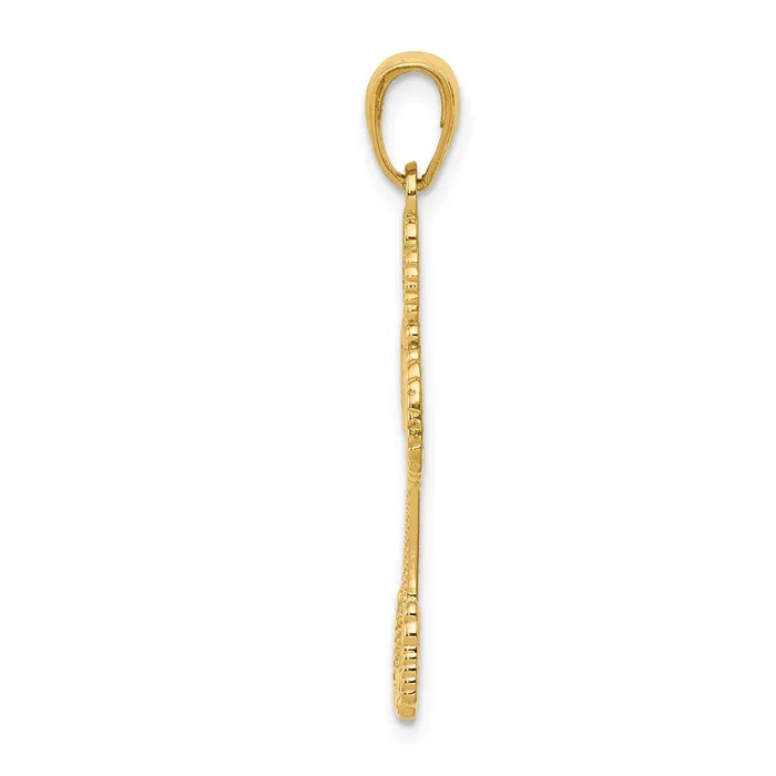 Goldia Necklaces 14k Yellow Gold Beaded Cross with Heart Pendant