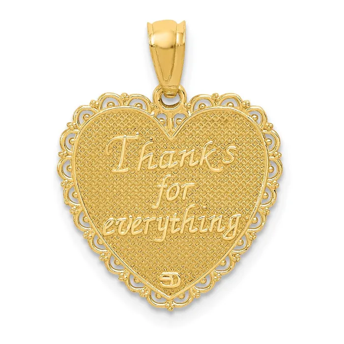 Goldia Necklaces 14k Yellow Gold Gold Reversible FOR MY MOM Thanks For Everything Pendant