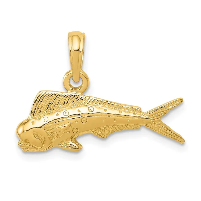 Goldia Necklaces 14k Yellow Gold Mahi Mahi Fish Pendant