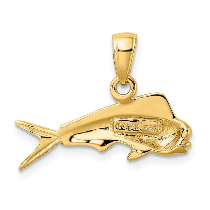Goldia Necklaces 14k Yellow Gold Mahi Mahi Fish Pendant