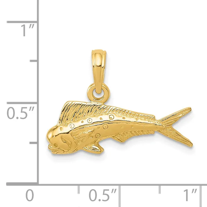 Goldia Necklaces 14k Yellow Gold Mahi Mahi Fish Pendant