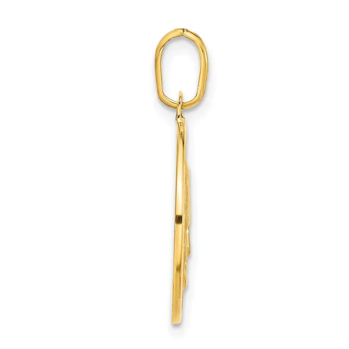 Goldia Necklaces 14k Yellow Gold Polished and Satin Papa Francesco Medal Pendant