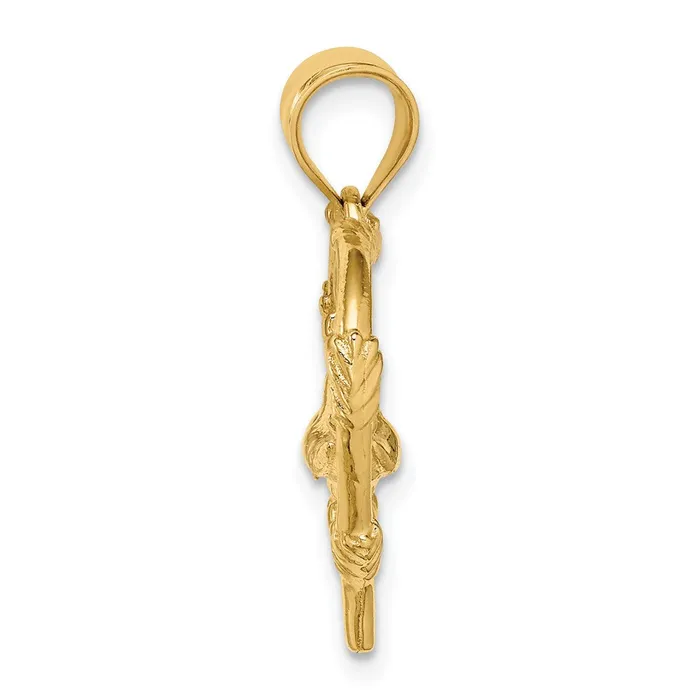 Goldia Necklaces 14k Yellow Gold Polished Love Birds in Heart Pendant