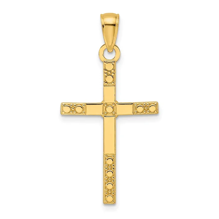 Goldia Necklaces 14k Yellow Gold Polished u0026 Designed Cross Pendant