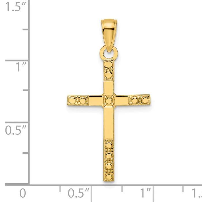 Goldia Necklaces 14k Yellow Gold Polished u0026 Designed Cross Pendant
