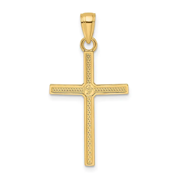 Goldia Necklaces 14k Yellow Gold Polished u0026 Designed Cross Pendant